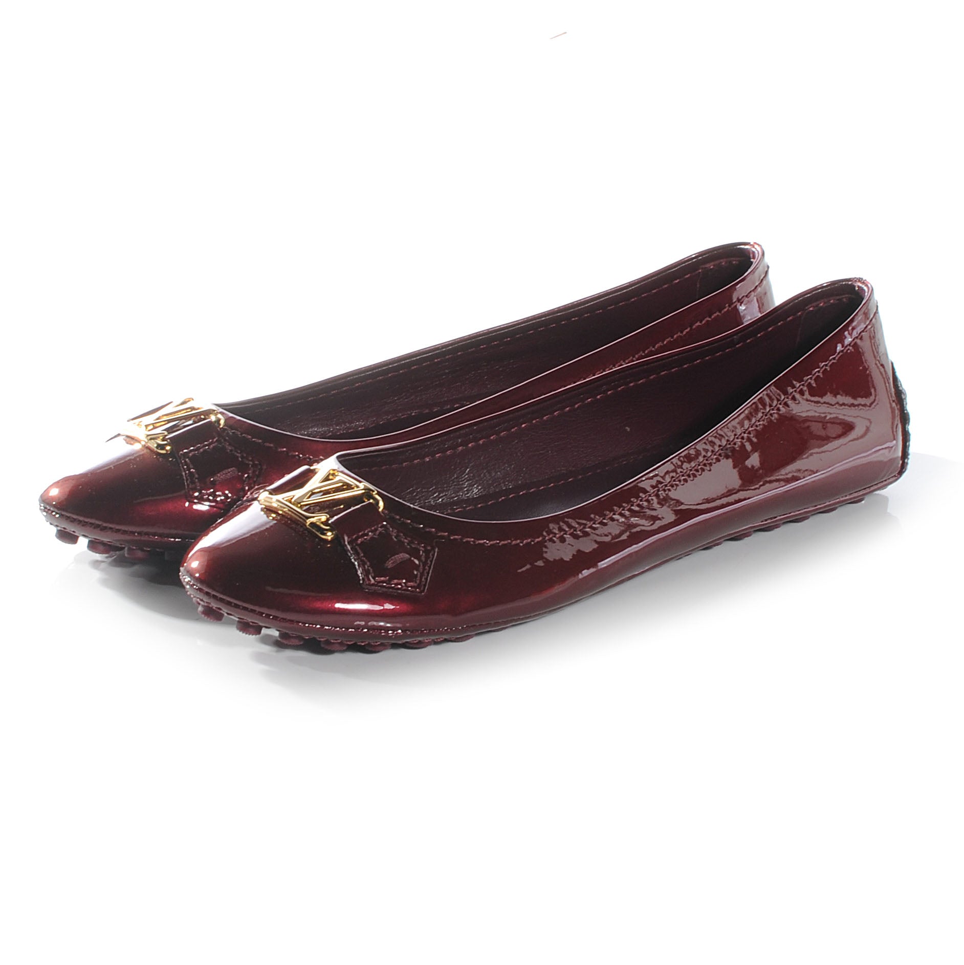 Louis Vuitton Patent Oxford Ballerina Flats 10 Amarante 3 of 7