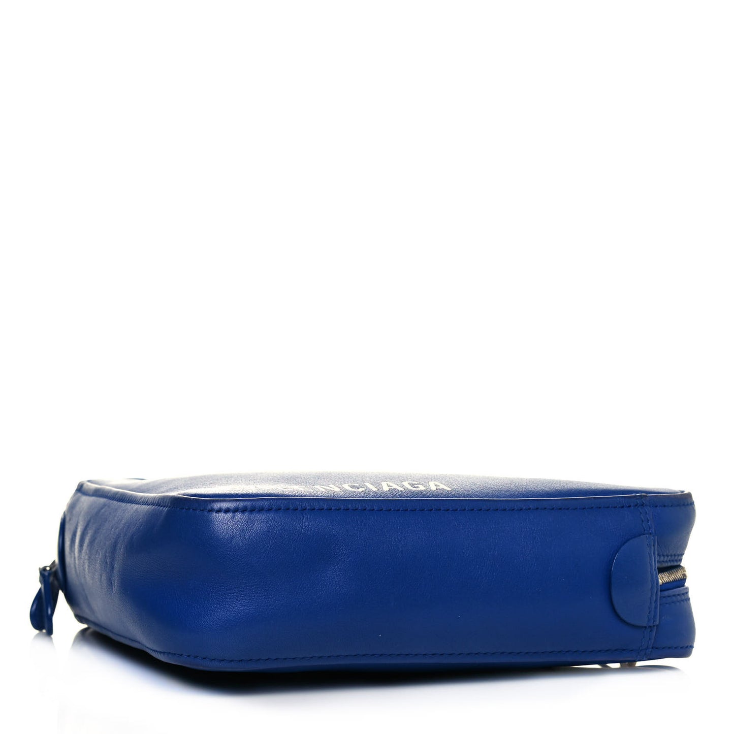 Shiny Day Calfskin Logo XS Triangle Chain Duffle Bleu Roi White