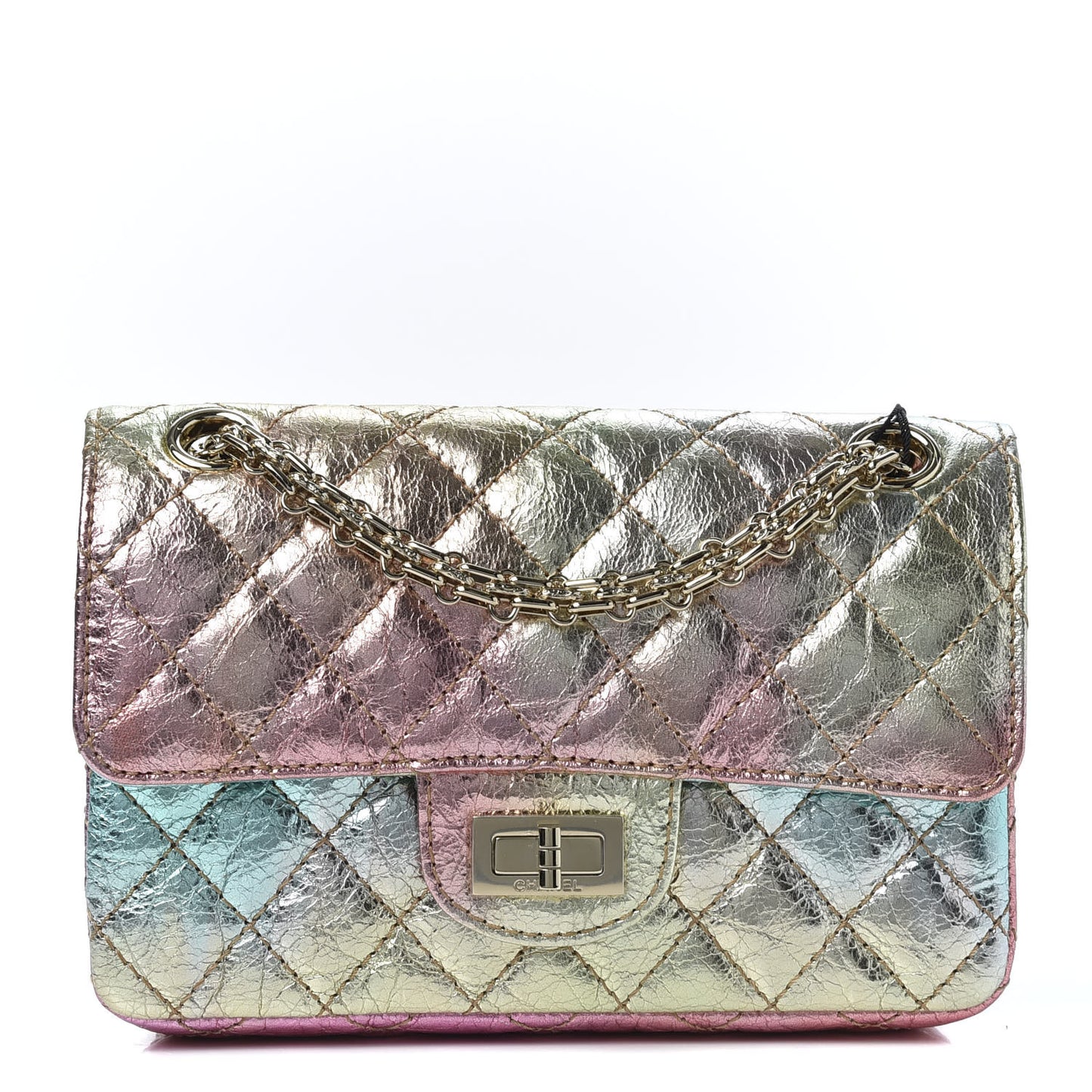 Metallic Goatskin Quilted Mini 2.55 Reissue Flap Multicolor