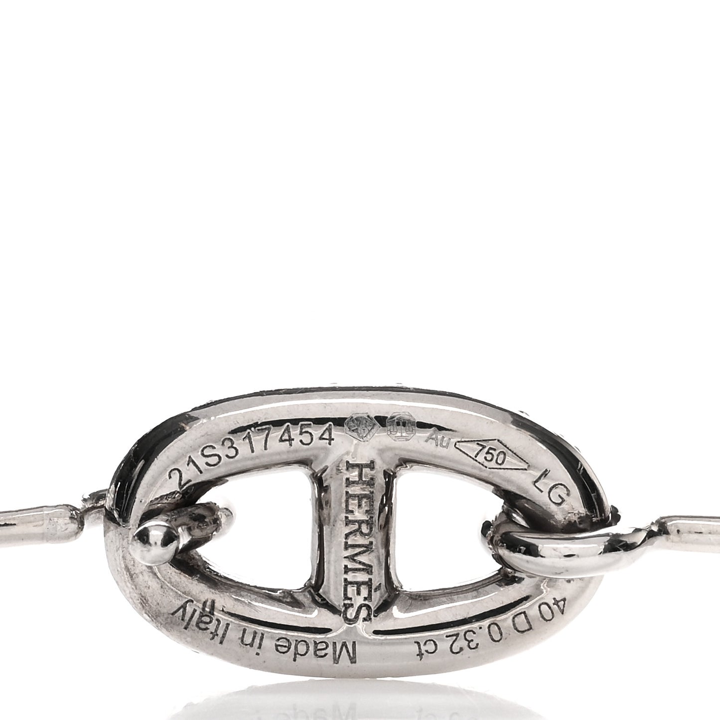 18K White Gold Diamond Farandole Bangle Bracelet LG