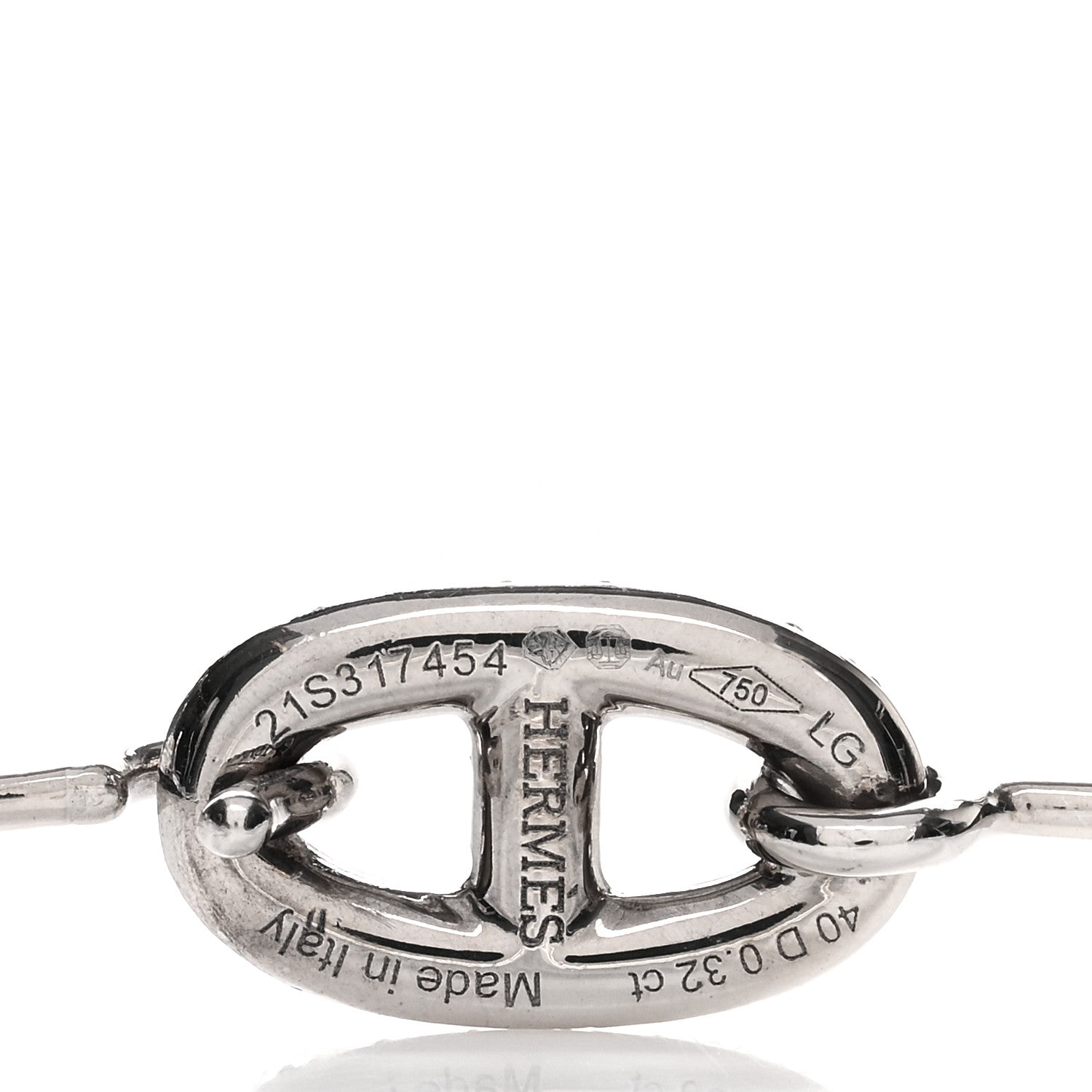 Hermes 18K White Gold Diamond Farandole Bangle Bracelet LG 3 of 3
