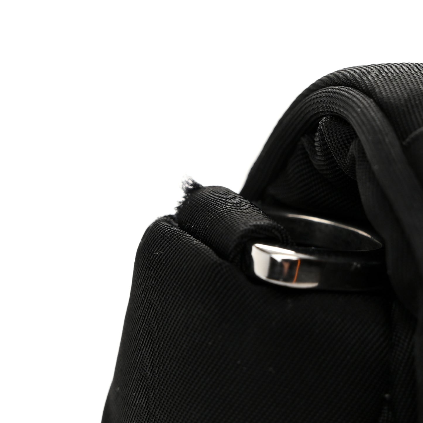 Re-Nylon Quilted Padded Flap Shoulder Bag Black