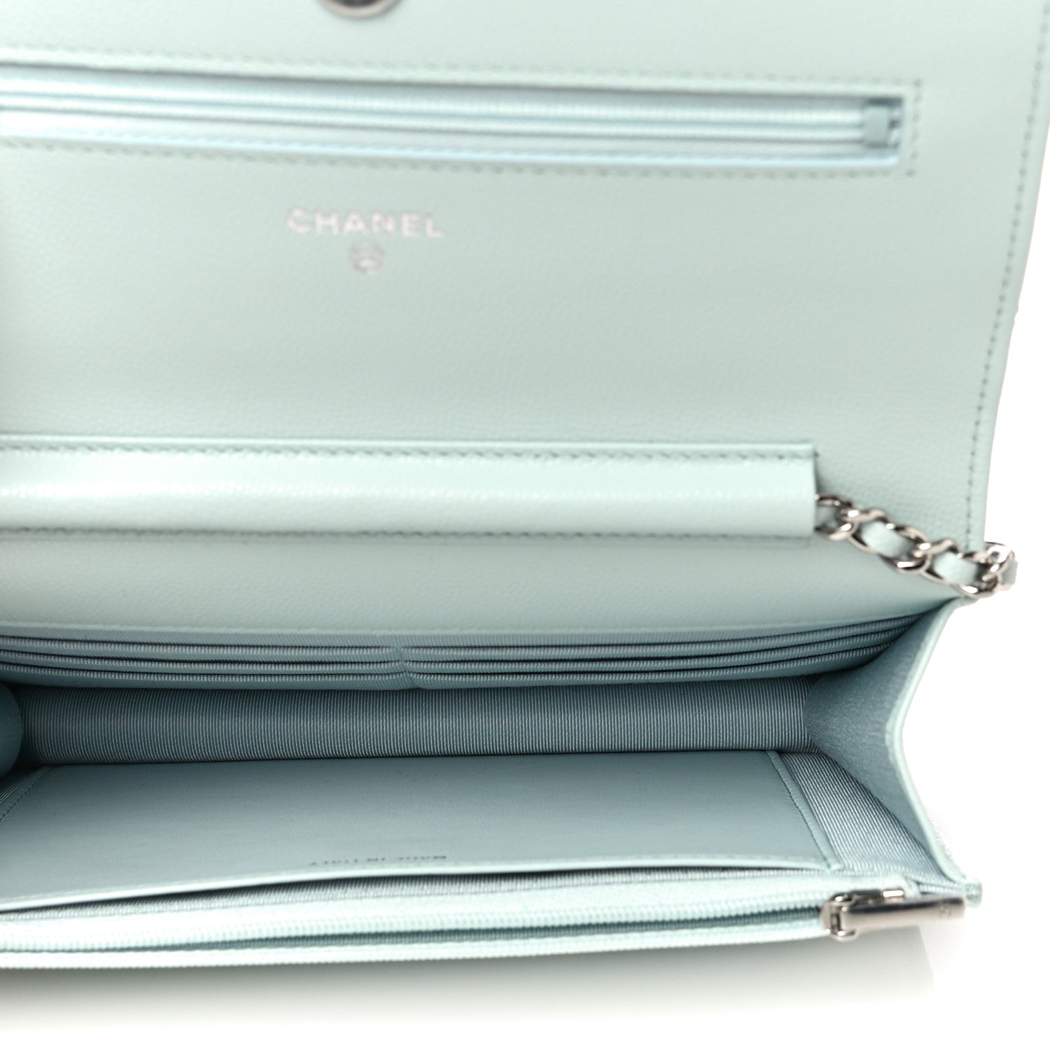 Chanel Caviar Quilted Wallet On Chain WOC Light Blue 5 of 12