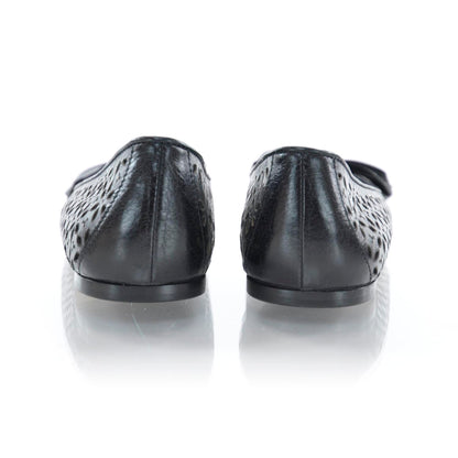 Prada Perforated Bow Flats 36.5 Black 3 of 7