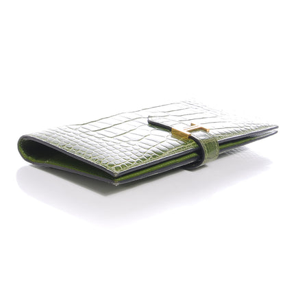 Hermes Alligator Bearn H Wallet Vert Benghal 4 of 8