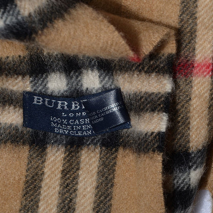 Burberry Cashmere House Check Fringe Scarf Camel 6 of 7