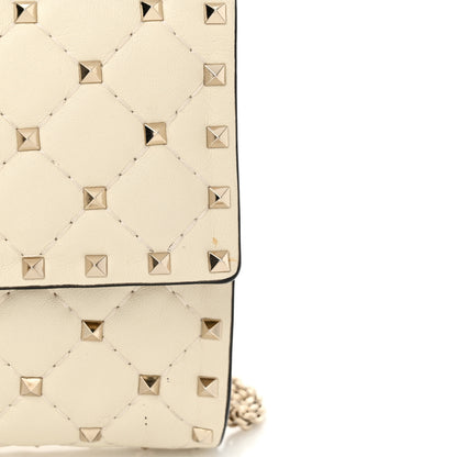 Valentino Garavani Nappa Rockstud Spike Wallet on Chain Light Ivory 15 of 16