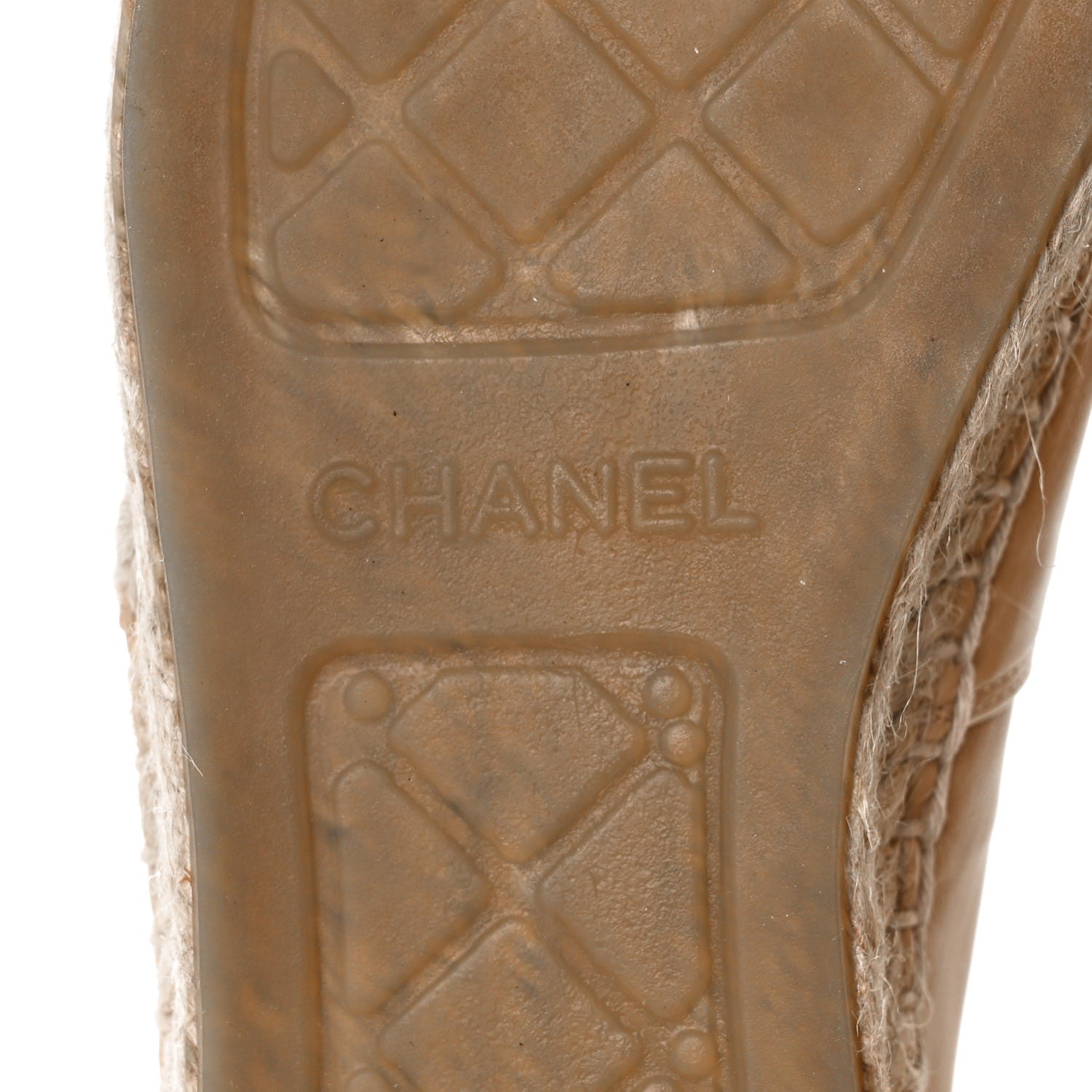 Chanel Lambskin CC Espadrilles 39 Beige Black 6 of 9