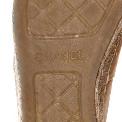 Chanel Lambskin CC Espadrilles 39 Beige Black 6 of 9