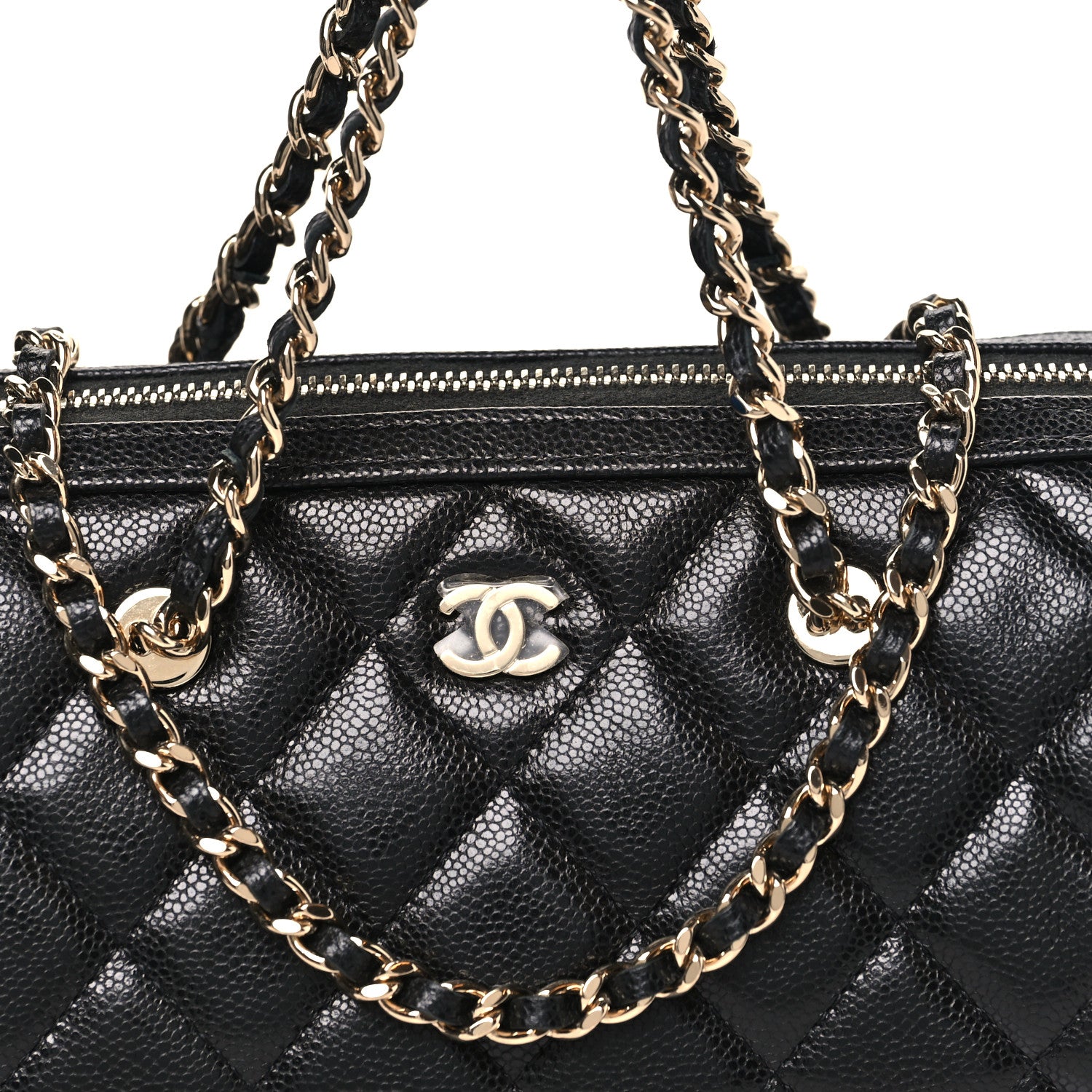 Chanel Caviar Quilted Barrel Clutch With Chain  Black 8 of 11