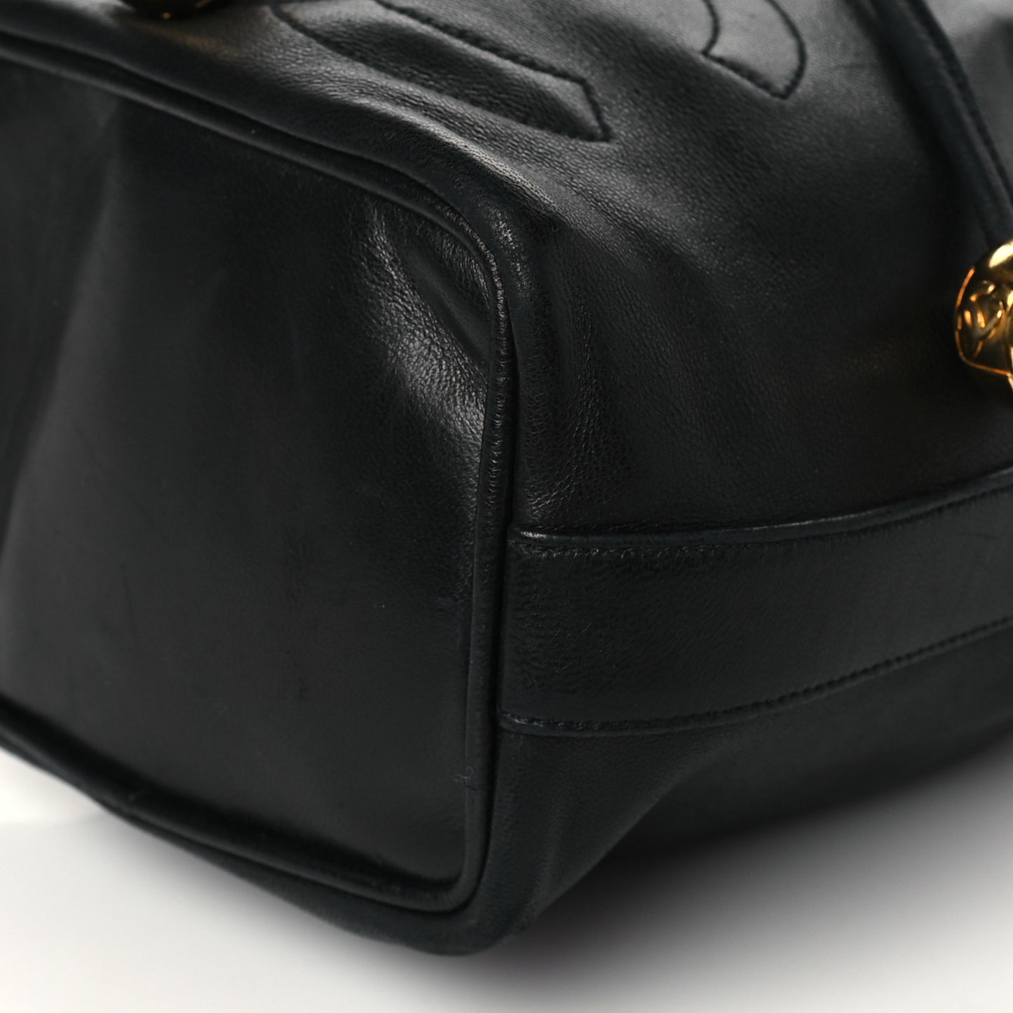 Lambskin Mini CC Drawstring Bag Black