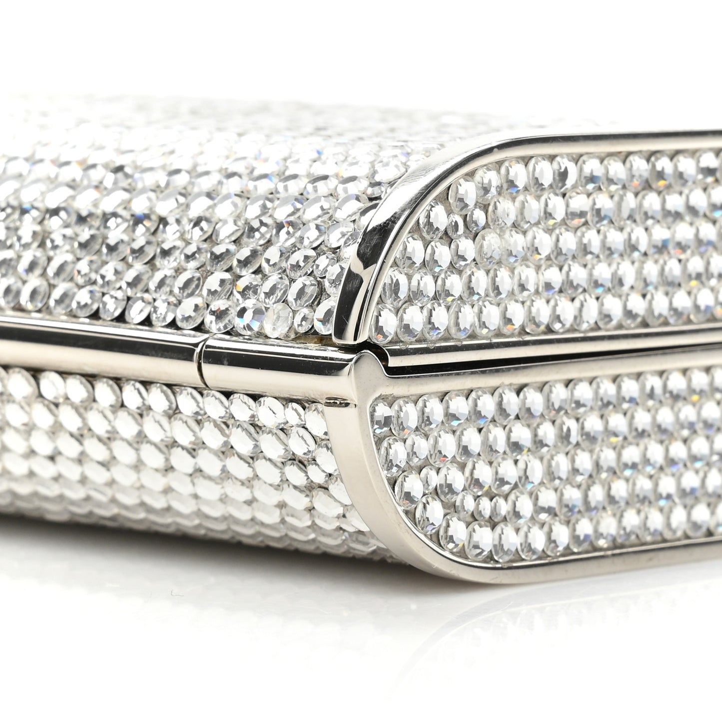 Swarovski Crystal Minaudiere Clutch Silver