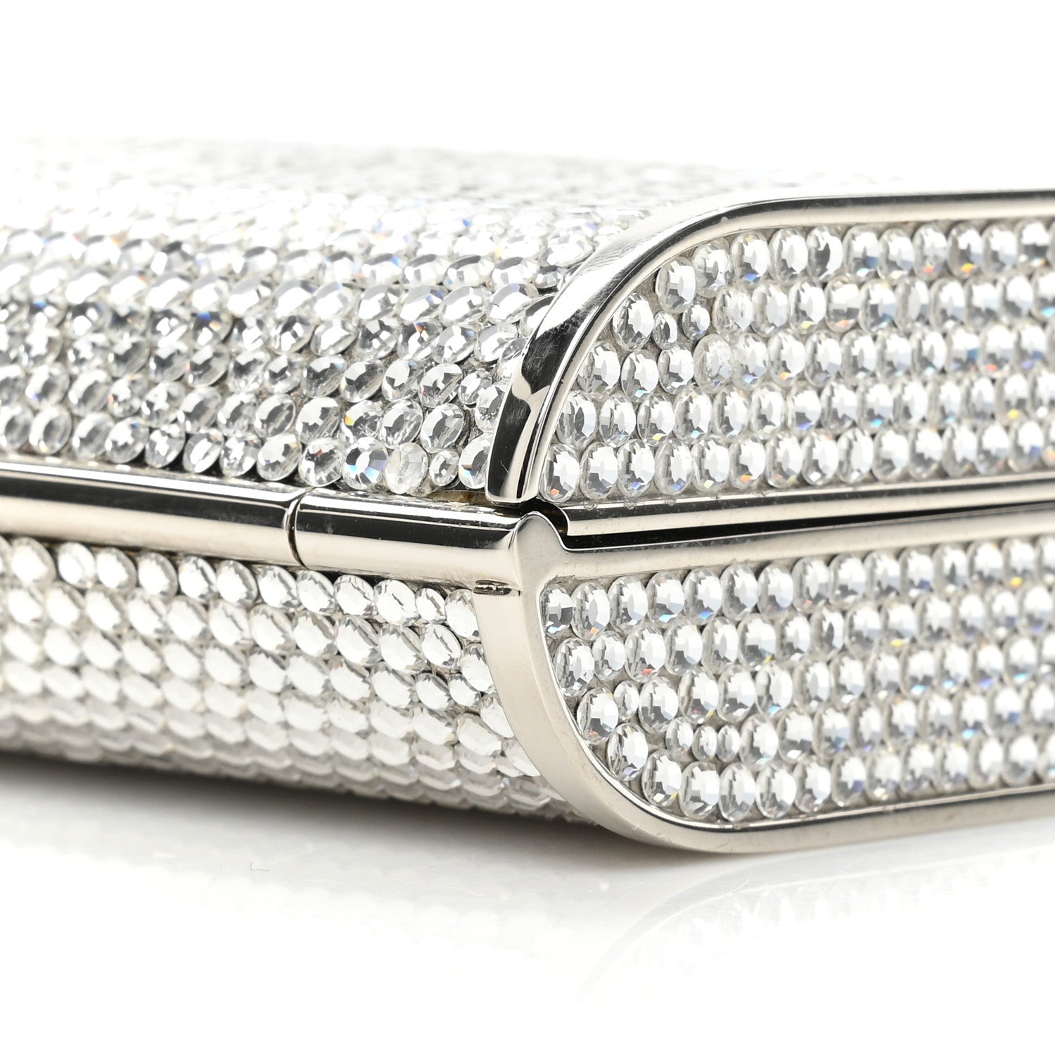 Judith Leiber Swarovski Crystal Minaudiere Clutch Silver 7 of 12