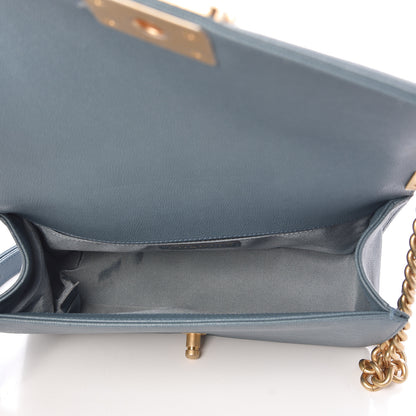 Chanel Caviar Quilted Medium Boy Flap Blue 5 of 10