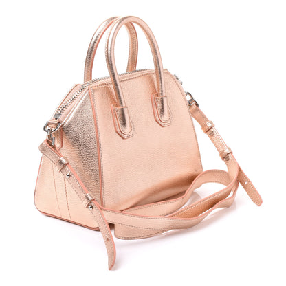 Givenchy Metallic Sugar Goatskin Mini Antigona Light Pink 2 of 11