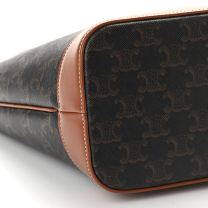 Celine Triomphe Canvas Calfskin Small Bucket Bag Tan 4 of 8