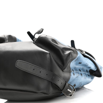 MCM Visetos Two-Pocket Backpack Blue 9 of 9