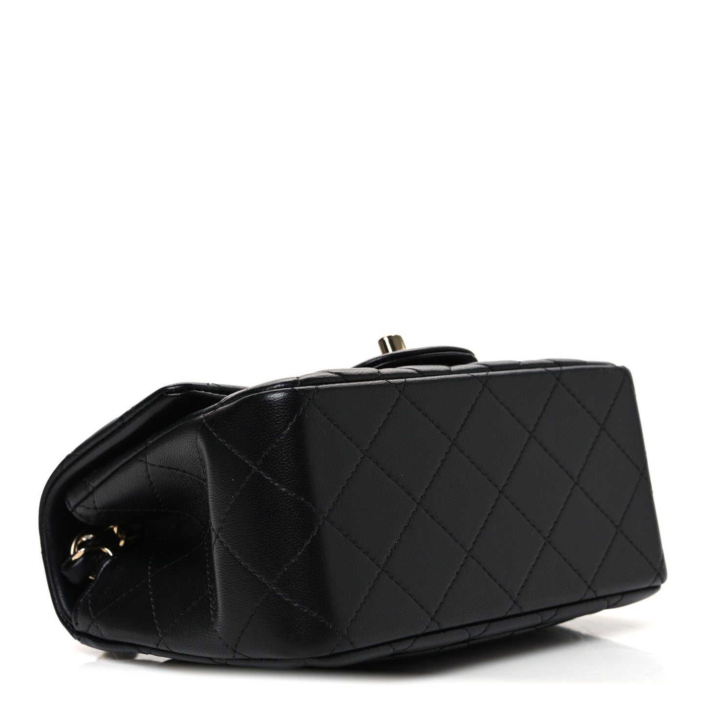 Lambskin Quilted Mini Square Flap Black
