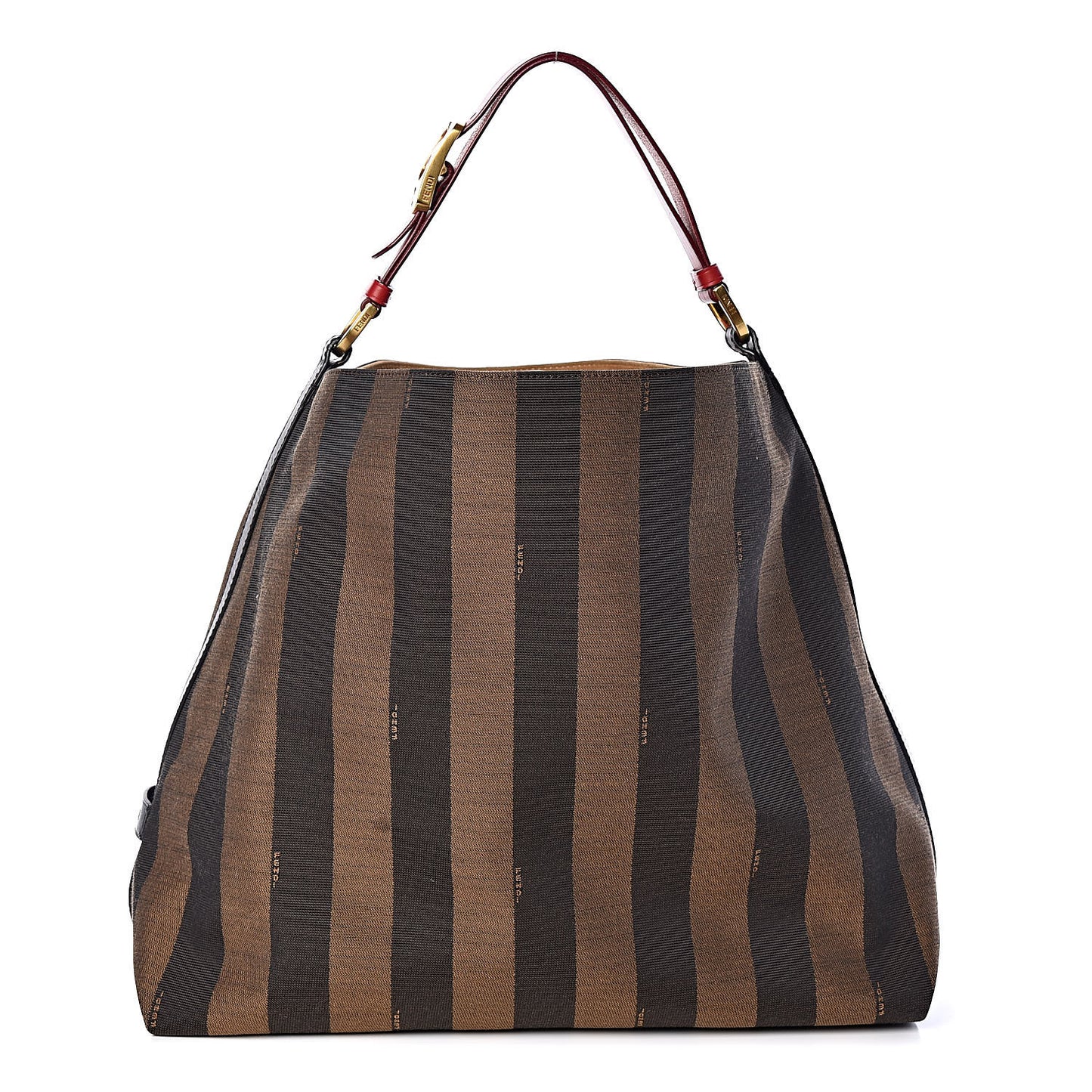 Pequin Cuoio Vegetale Large Hobo Tobacco Rosso Black