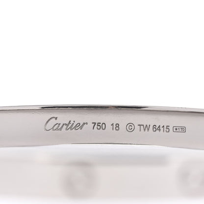 Cartier 18K White Gold LOVE Bracelet 18 2 of 8