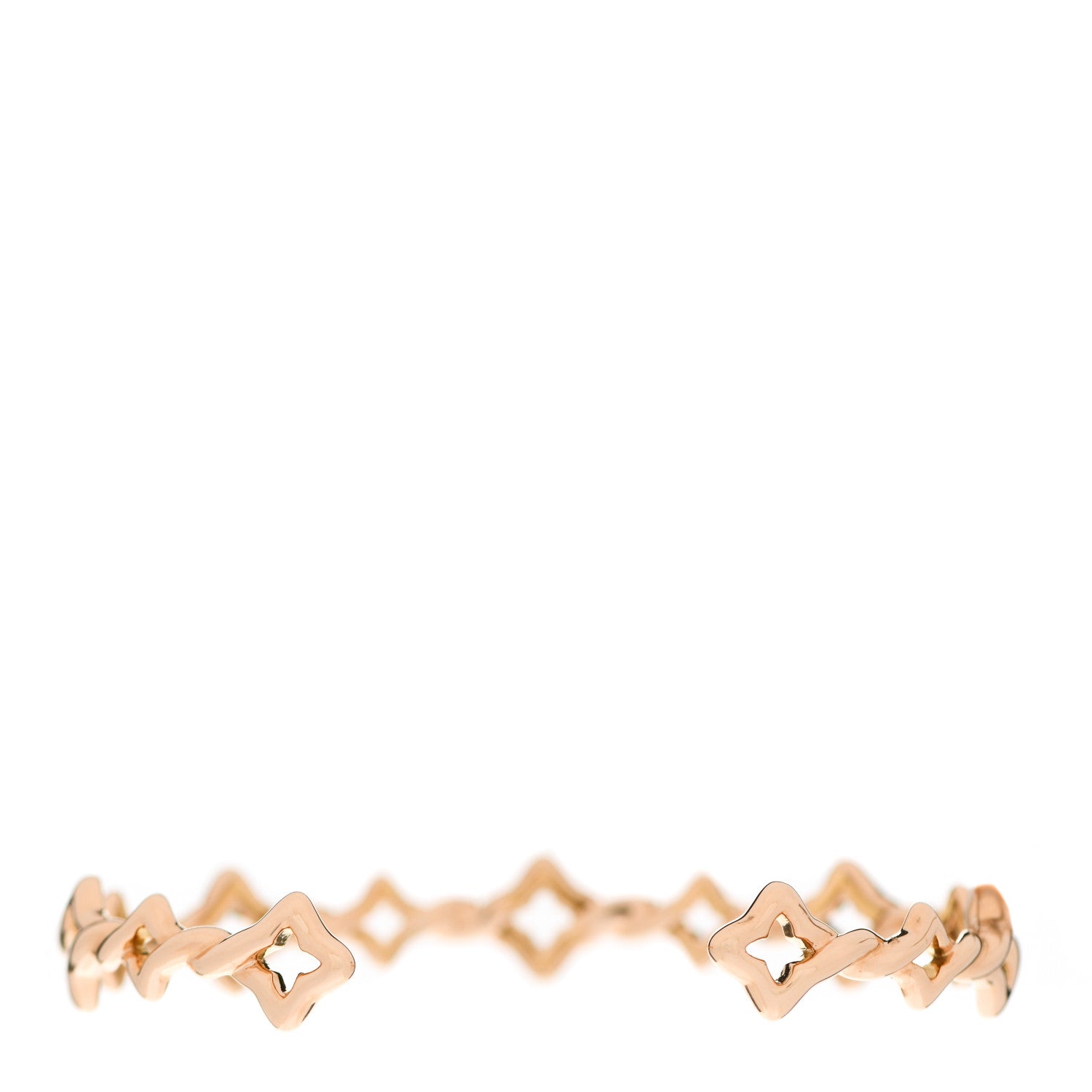 David Yurman 18K Rose Gold Venetian Quatrefoil Single Row Cuff Bracelet 2 of 3