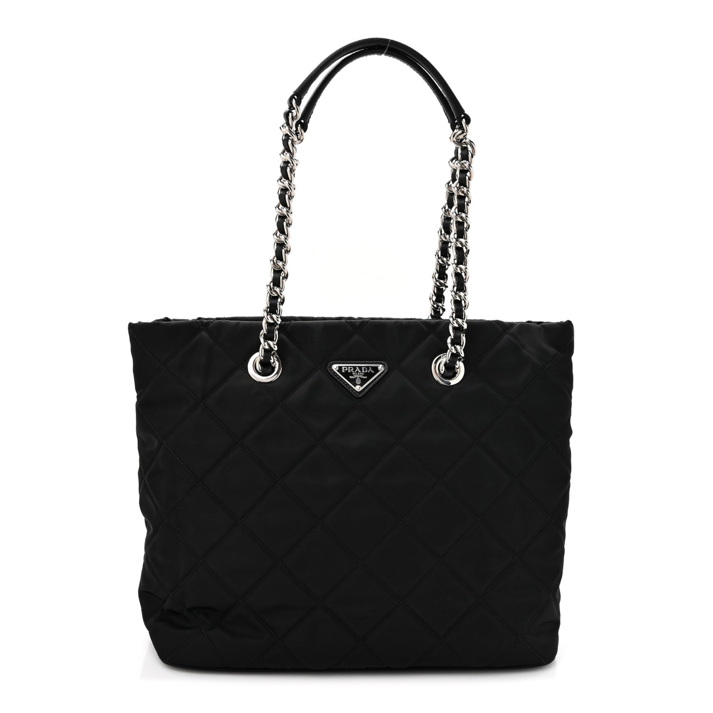 Nylon Tessuto Impuntu Quilted Tote Black