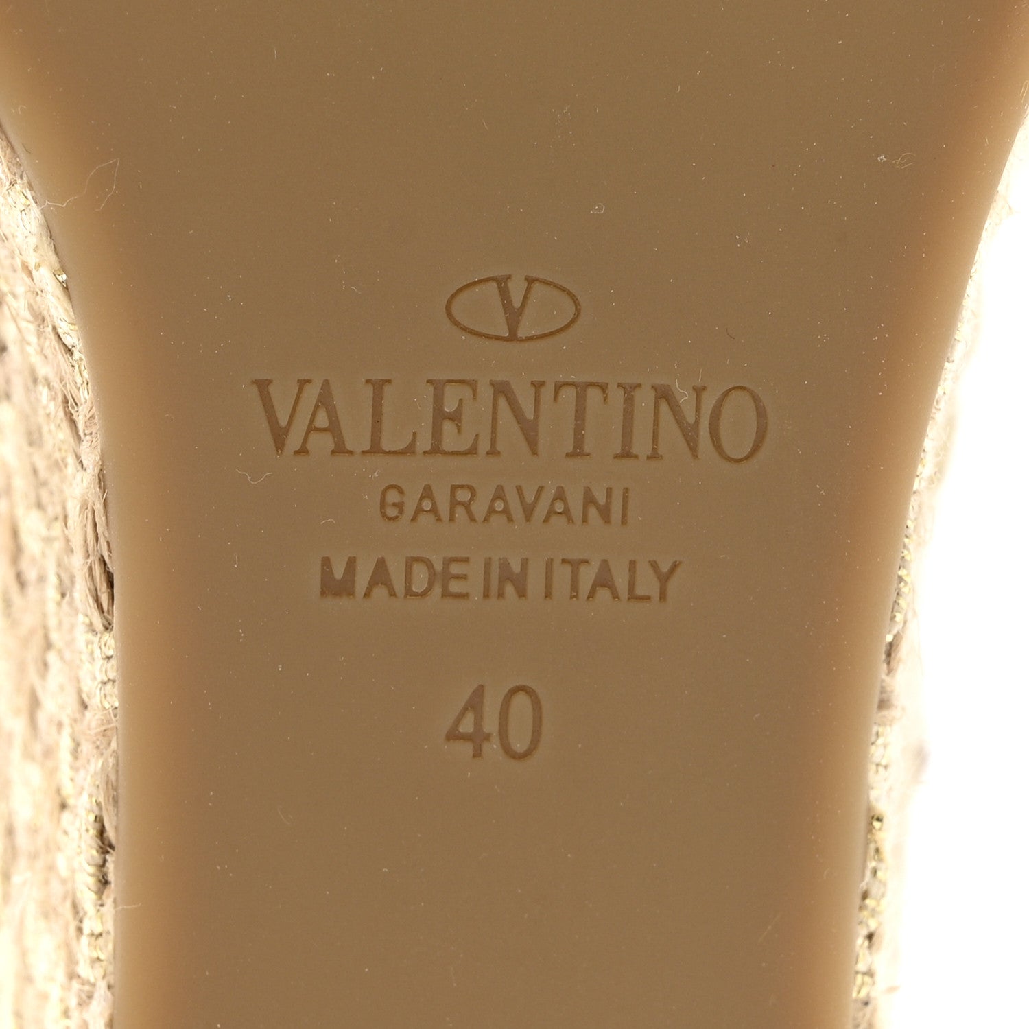 Valentino Garavani Grained Calfskin Rockstud Ankle Strap Espadrille 15/105mm Wedge Sandals 40 Cuoio Natural 7 of 10