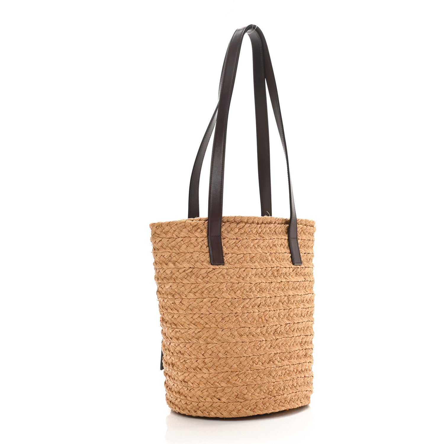 Saint Laurent Raffia Calfskin Small Panier Tote Naturale Nut 3 of 11