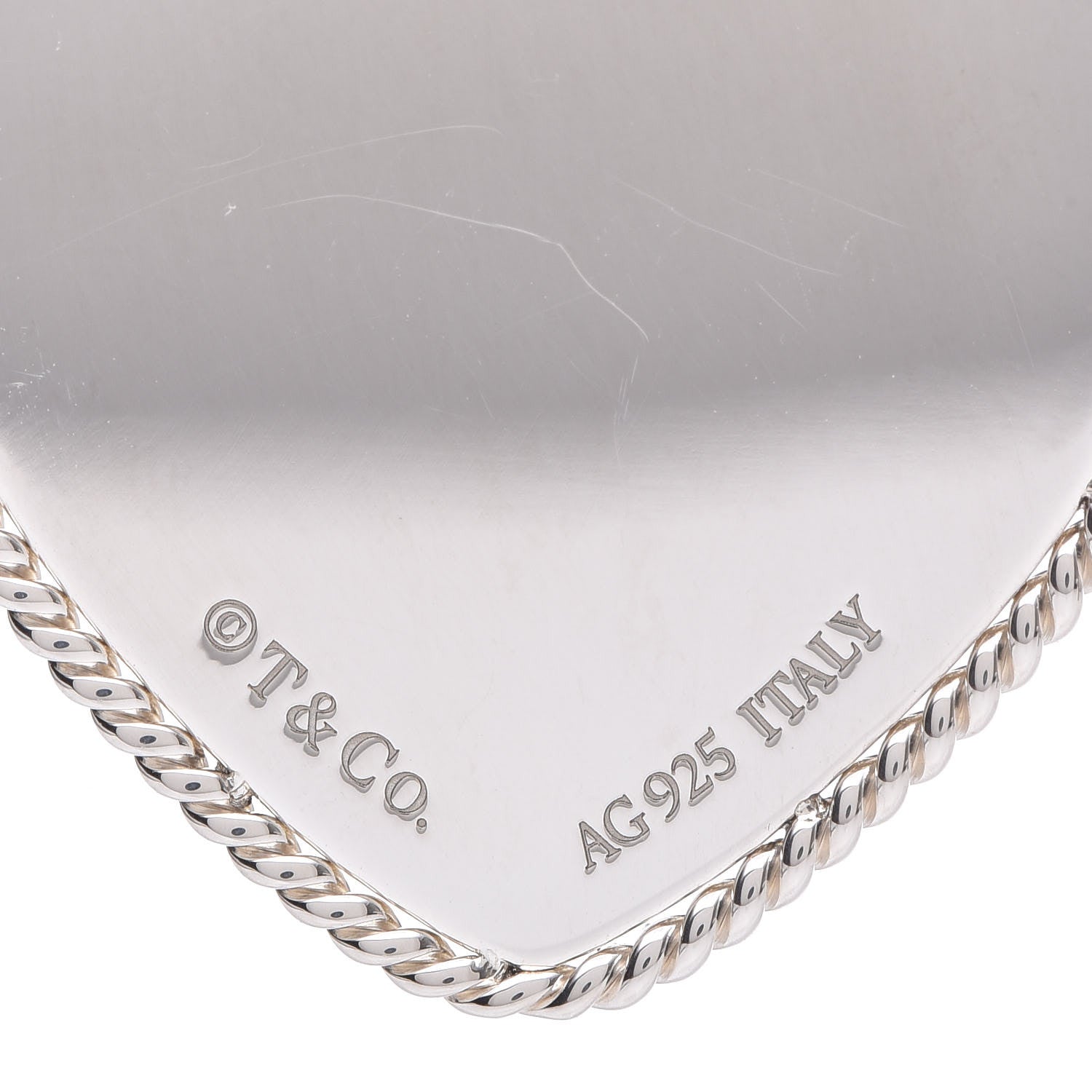 Tiffany Sterling Silver Medium Twist Heart Charm 3 of 4