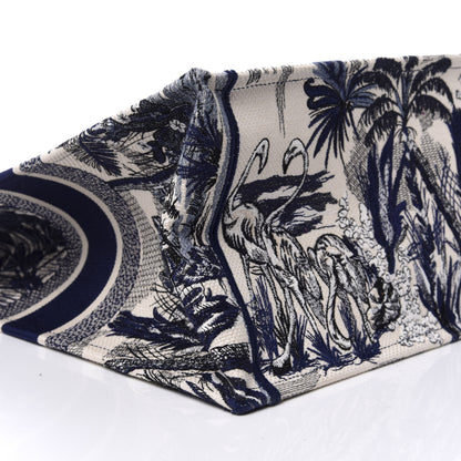 Christian Dior Canvas Embroidered Large Palm Tree Toile De Jouy Book Tote Blue 7 of 9