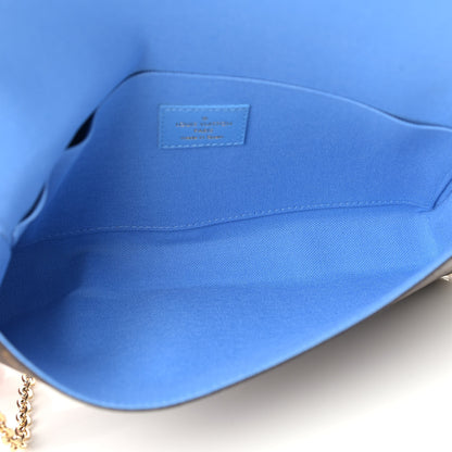 Louis Vuitton Monogram 2021 Christmas Animation China Wall Pochette Felicie Chain Wallet Myosotis Blue 6 of 9