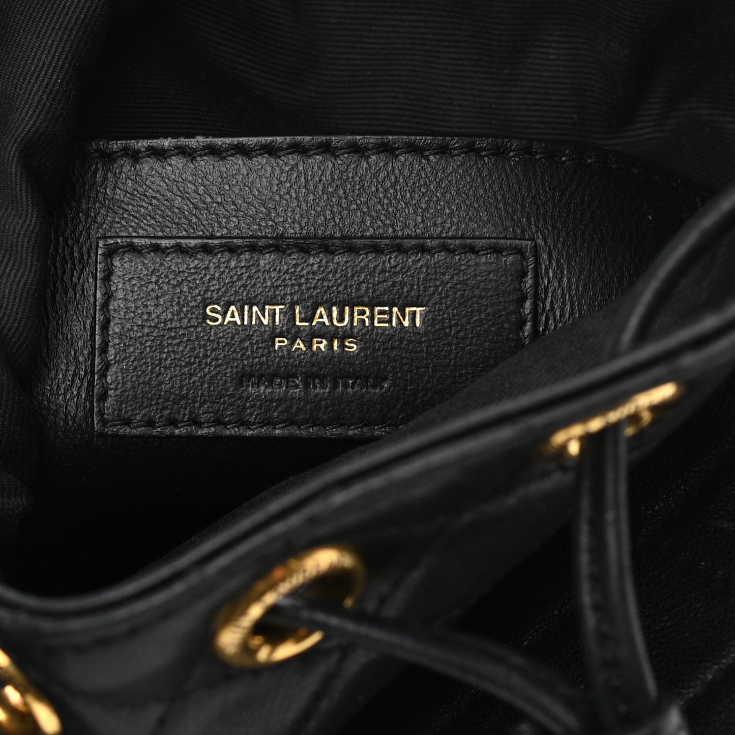 Lambskin Quilted Small Emmanuelle Bucket Bag Black