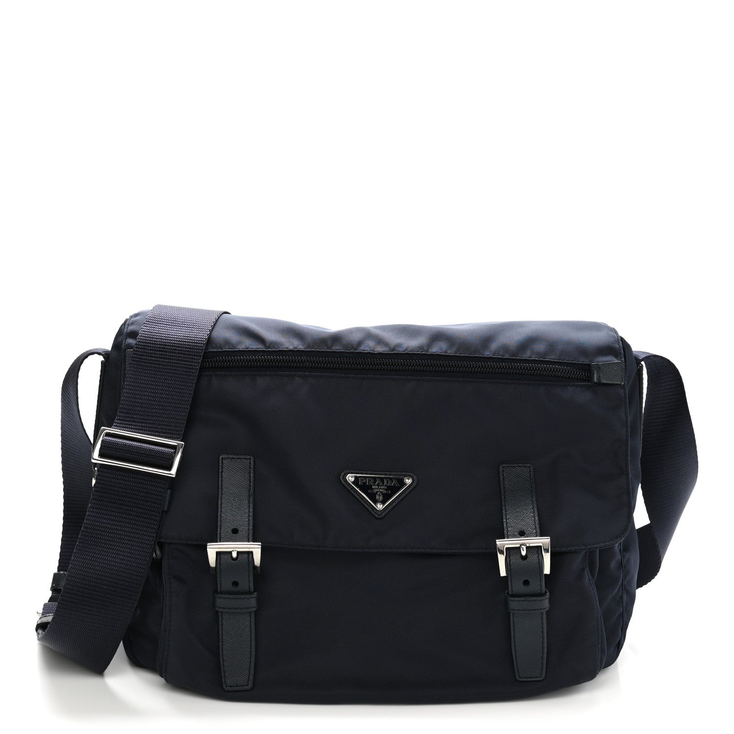 Prada Tessuto Nylon Saffiano Vela Messenger Bag Baltico 1 of 9