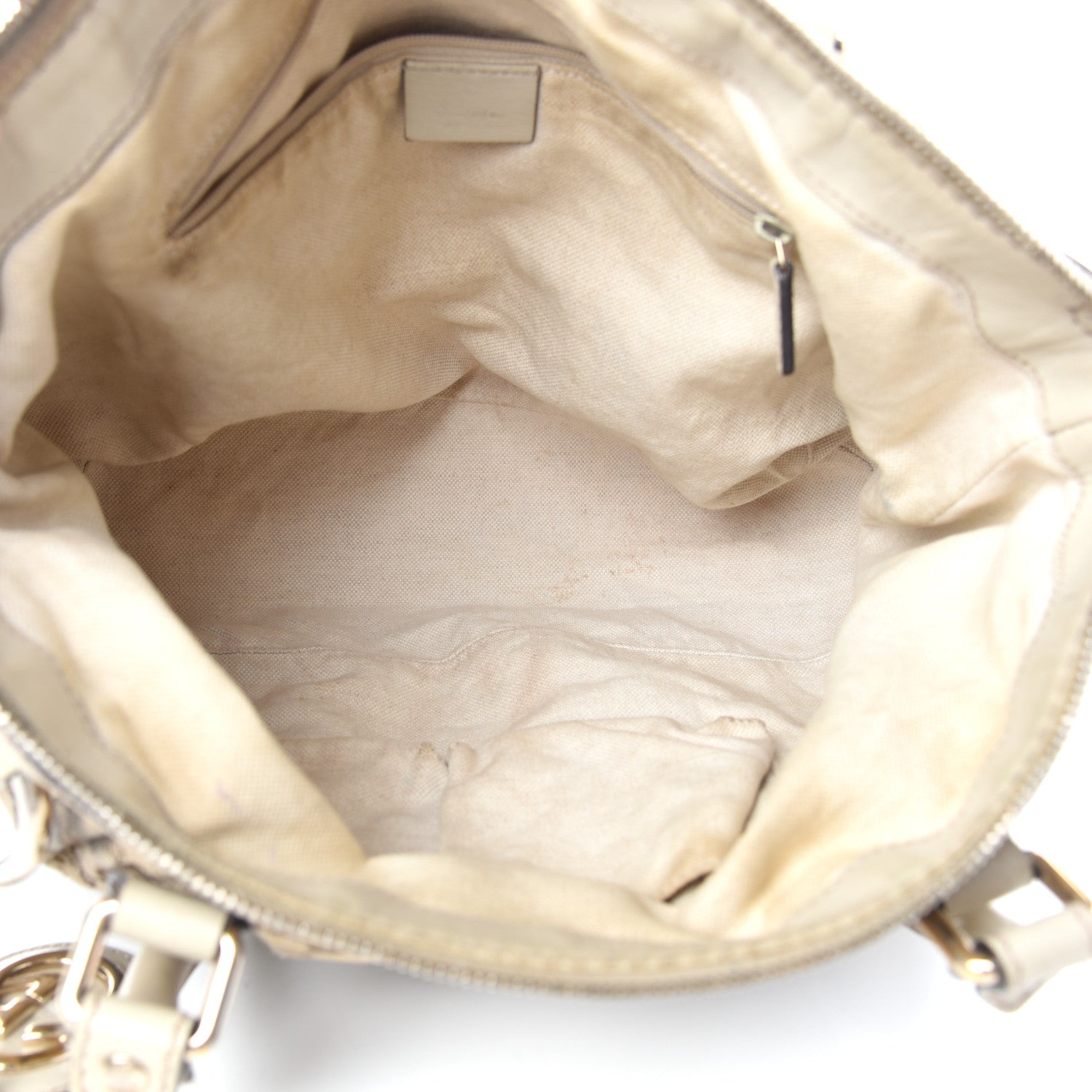 Gucci Monogram Margaux Calfskin Medium Sukey Top Handle Bag Beige Ebony Mystic White 5 of 13