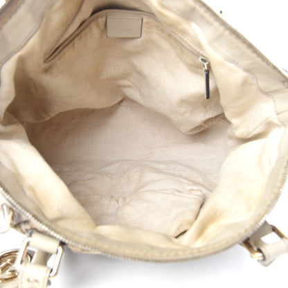 Gucci Monogram Margaux Calfskin Medium Sukey Top Handle Bag Beige Ebony Mystic White 5 of 13