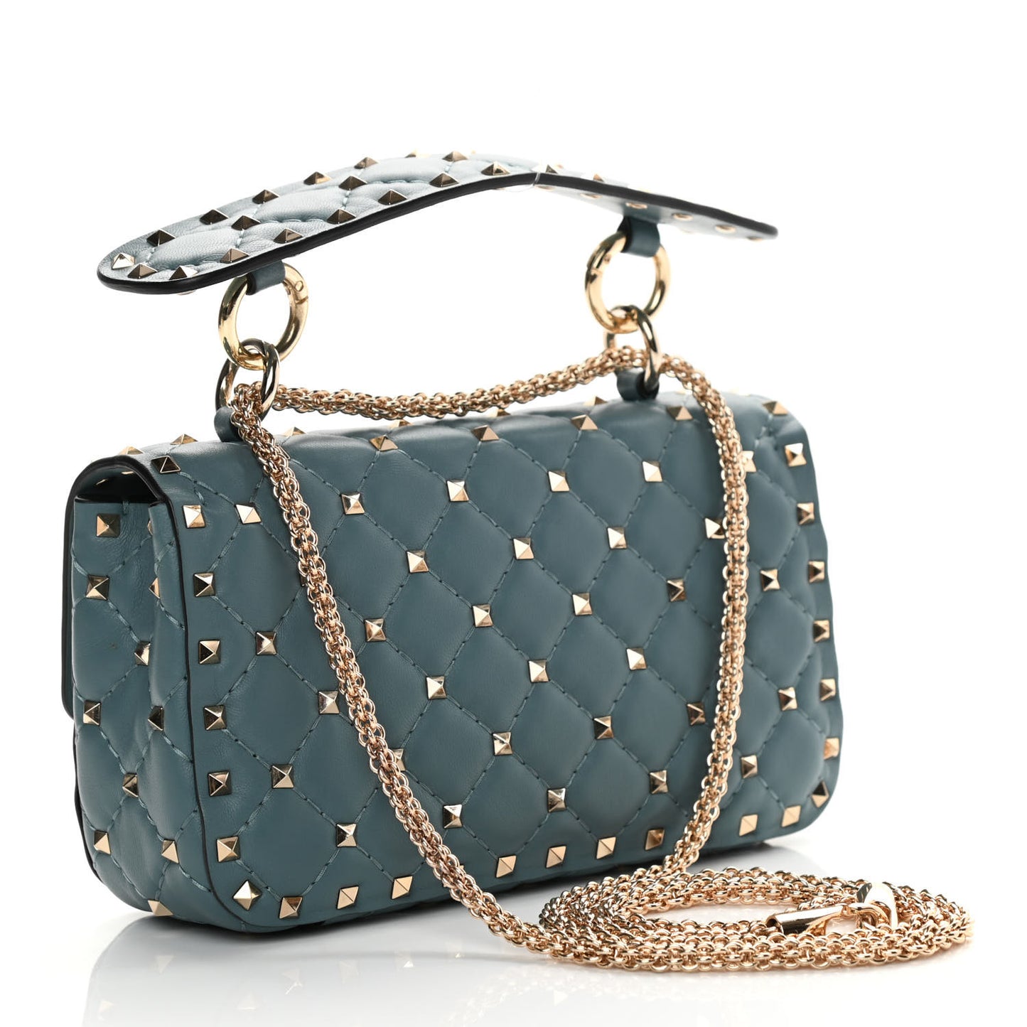 Nappa Small Rockstud Spike Shoulder Bag Amadeus