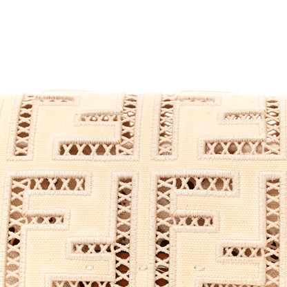 Fendi Canvas Cuoio Agata FF Ajour Embroidered Baguette Grezzo Cuoio 9 of 11