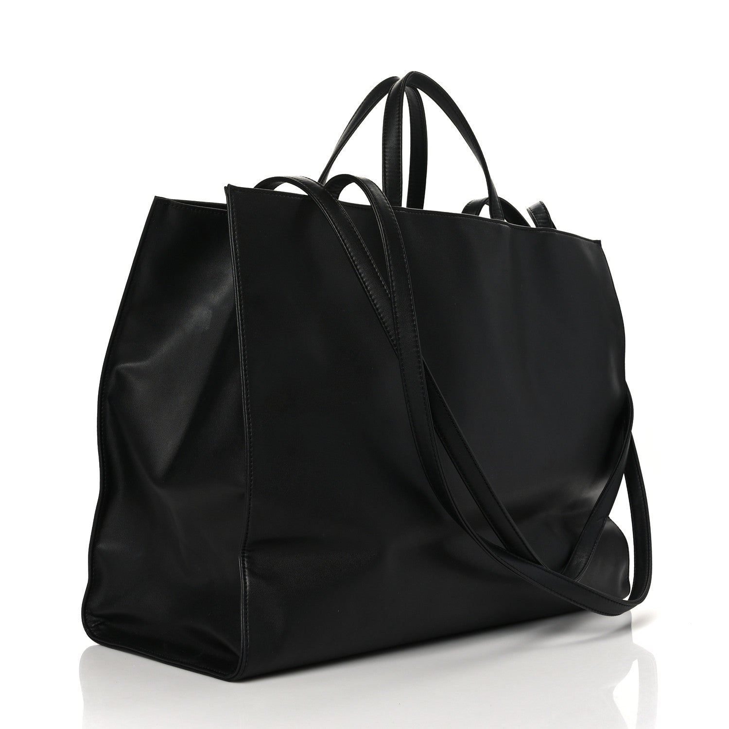 Telfar Vegan Leather Large Shopping Bag Black 3 of 9