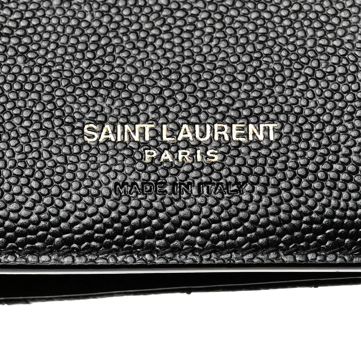 Saint Laurent SAINT LAURENT Grain De Poudre Matelasse Chevron Monogram Compact Tri Fold Wallet Black 6 of 9