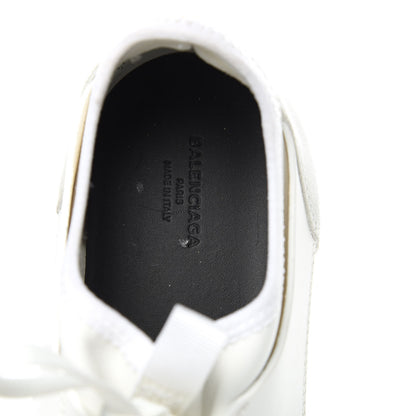 Balenciaga Calfskin Neoprene Mesh Suede Race Runner Sneakers 40 White Black 8 of 11