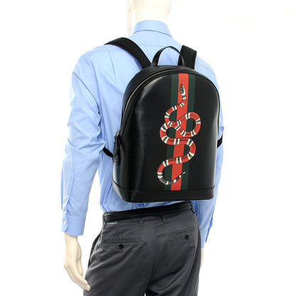 Gucci Calfskin Kingsnake Dome Backpack Black 2 of 8
