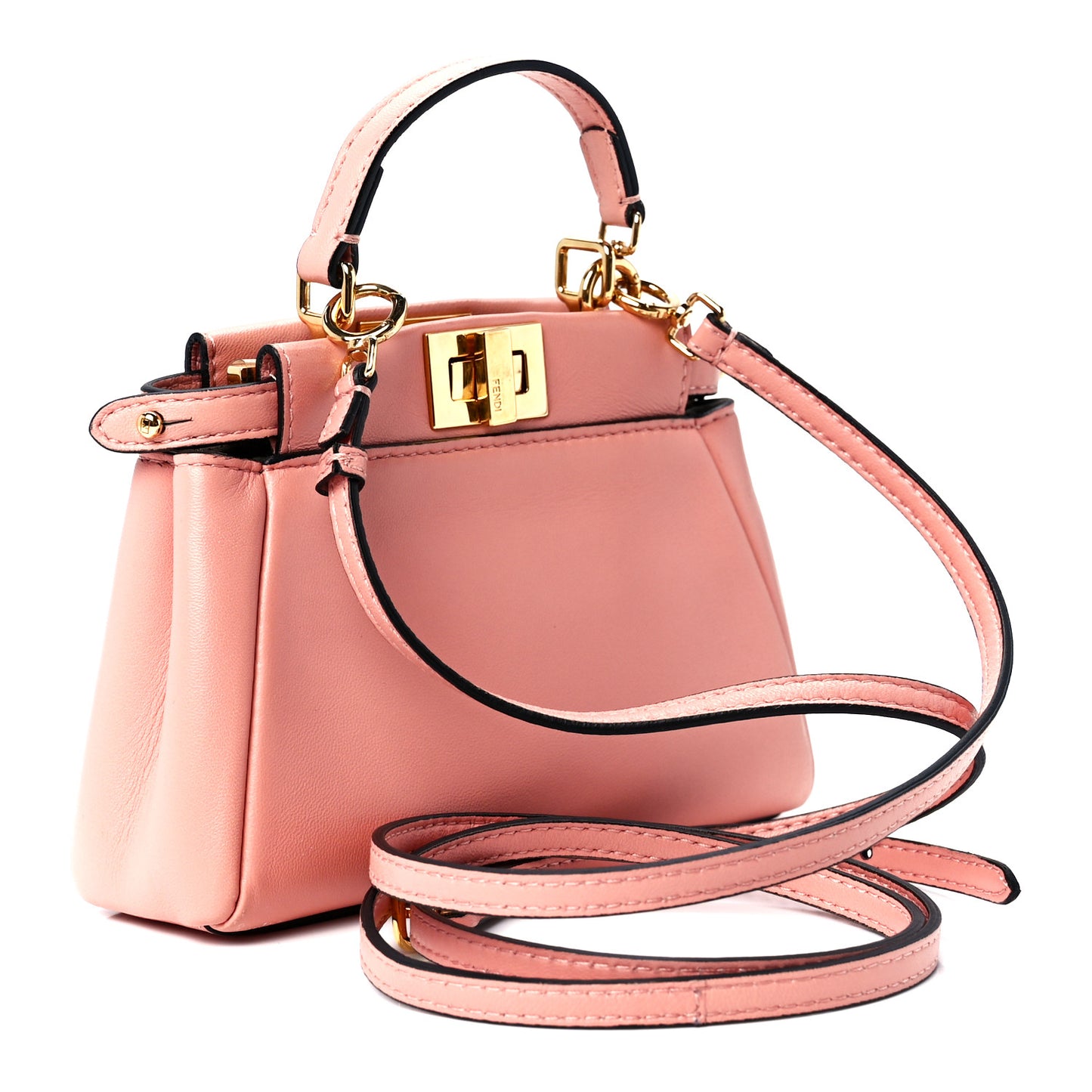 Shiny Nappa Micro Peekaboo Iconic Satchel Pink