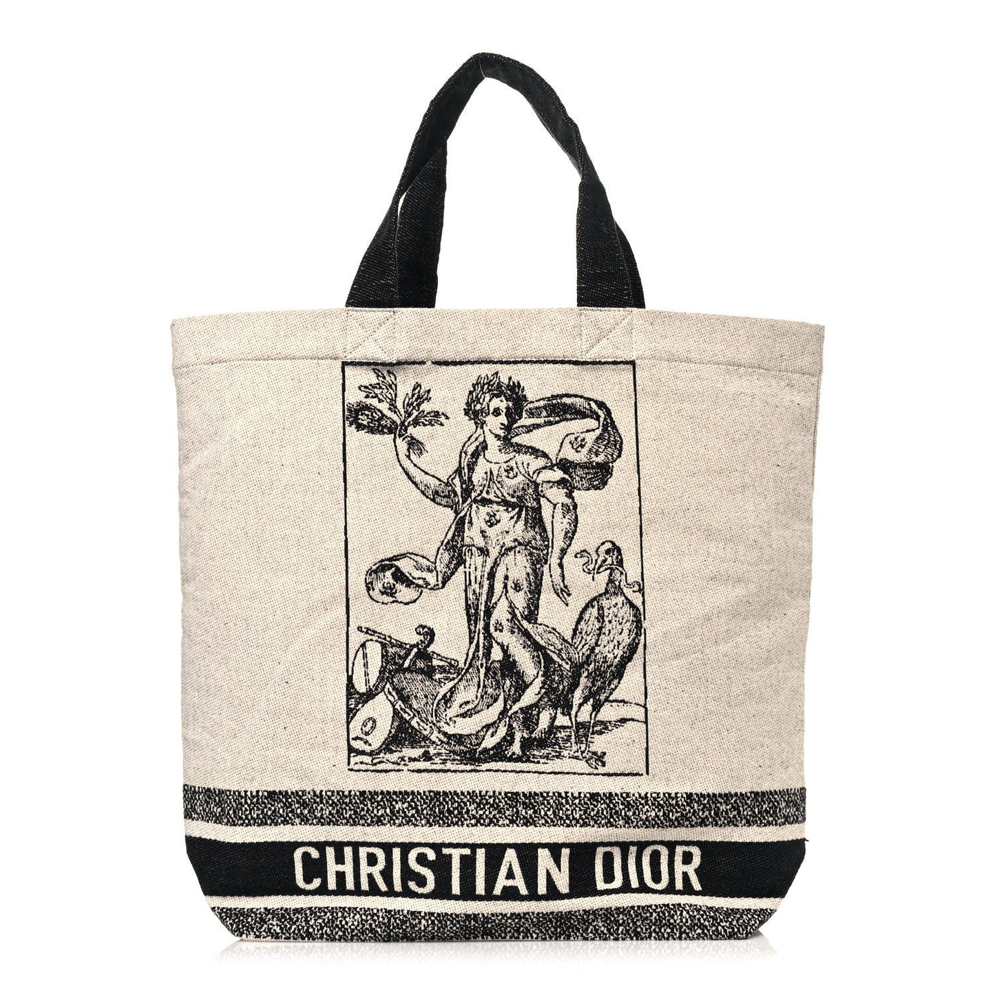 Canvas Print Cruise Tote Ivory Black