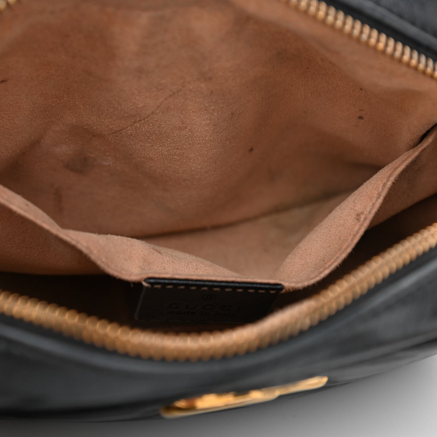 Calfskin Matelasse Mini GG Marmont Chain Shoulder Bag Black