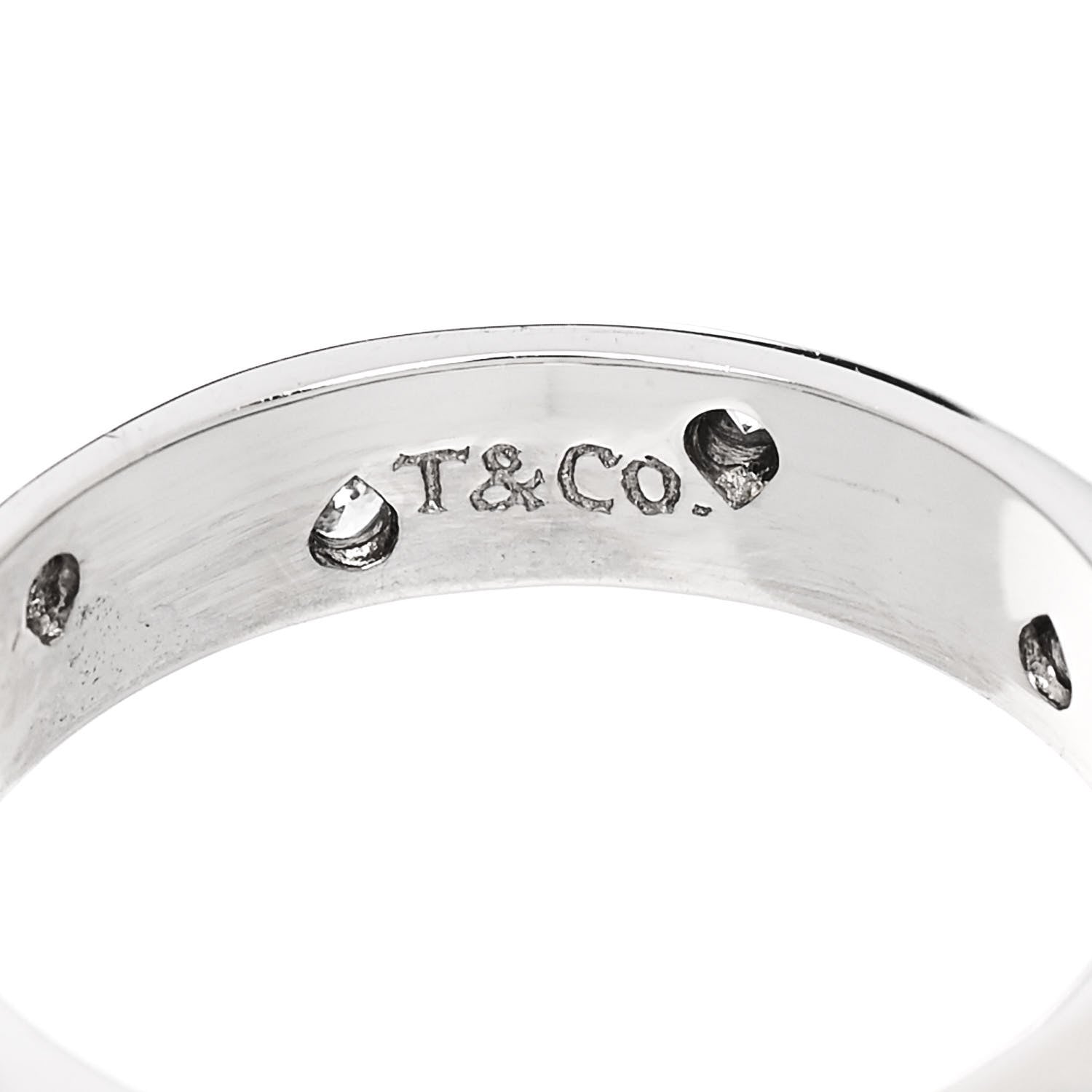 Tiffany Platinum Diamond 4mm Etoile Band Ring 52 6 4 of 5
