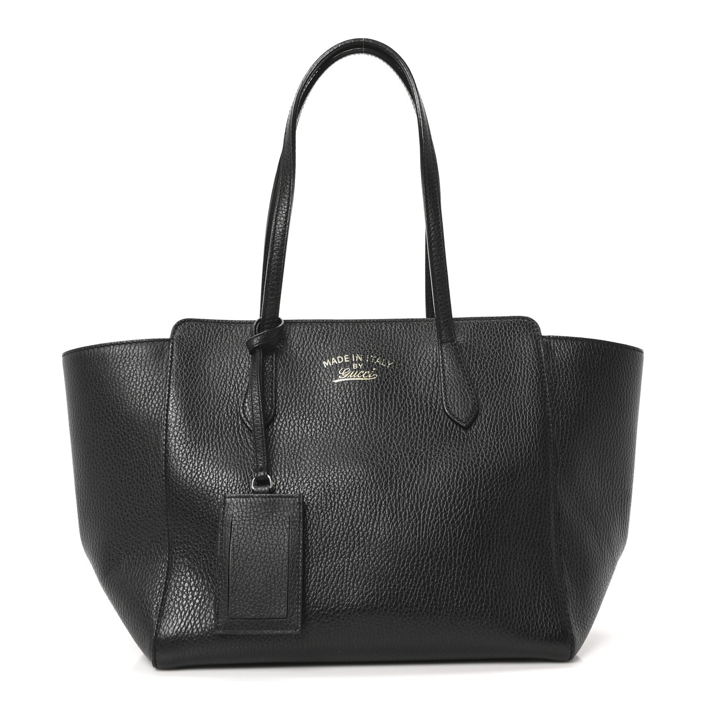 Pebbled Calfskin Small Swing Tote Black