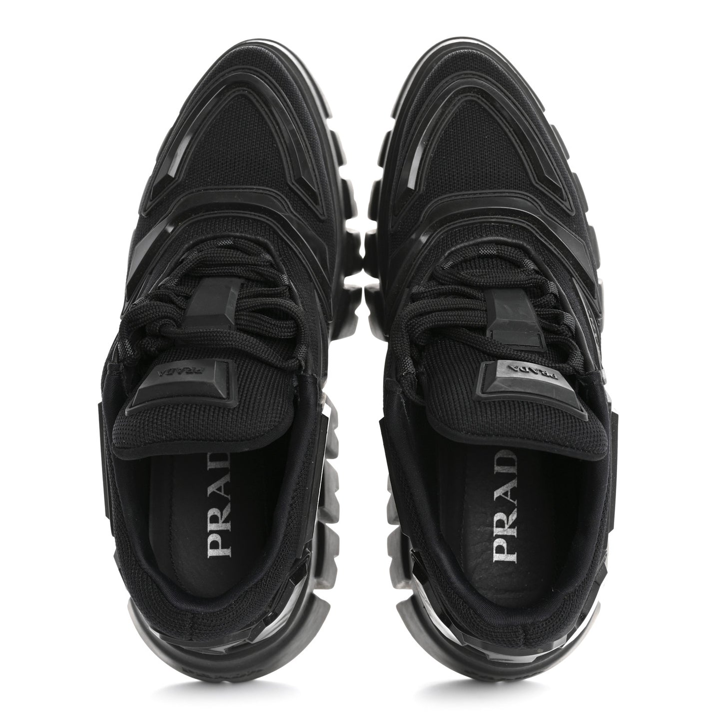 Rubber Technical Knit Fabric Triangle Logo Evolution 55mm Sneakers 35.5 Black