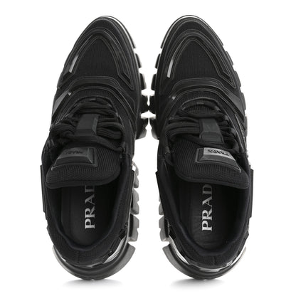 Prada Rubber Technical Knit Fabric Triangle Logo Evolution 55mm Sneakers 35.5 Black 2 of 10