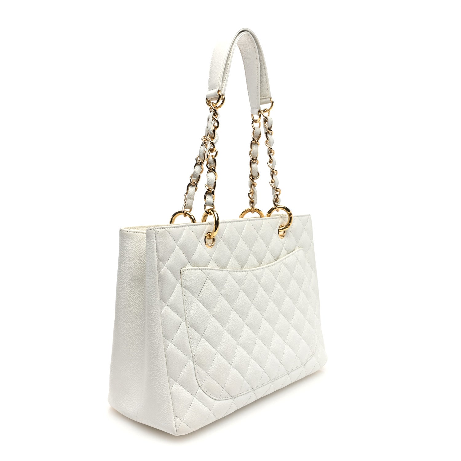 Chanel Caviar Quilted Grand Shopping Tote GST White 3 of 11