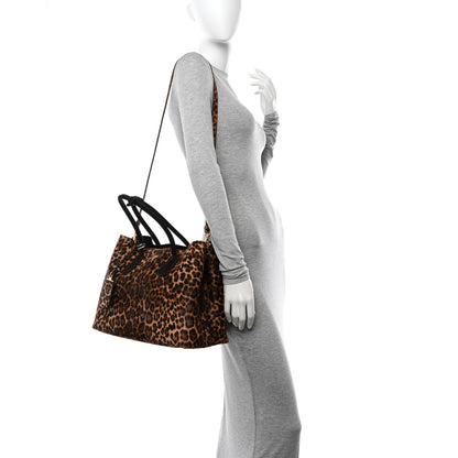 Prada Calf Hair Leopard Print Shoulder Bag Avorio 2 of 11